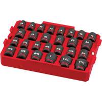 Jeu de douilles profondes 3/8" Shockwave Impact Duty Packout, 27 Mcx, Chocs, Prise de 1/2" Pronet Distribution