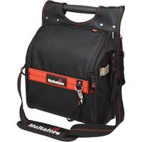 Zippered Professional Electrician's Tool Pouch, Ballistic Polyester, 19 Pockets, Black/Red Pronet Distribution
