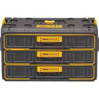 ToughSystem&reg; 2.0 Three-Drawer Unit, 21-4/5" x 12-3/10" x 12-3/5", Black/Yellow Pronet Distribution