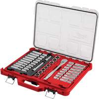 Jeu de cliquets et rochets avec organisateur &agrave; profil bas PACKOUT, 47 Mcx, Prise de 1/2", Profond Pronet Distribution