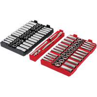 Jeu de cliquets et douilles m&eacute;triques/SAE avec organisateur PACKOUT &agrave; profil bas, 98 Mcx, Prise de 3/8" Pronet Distribution