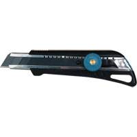 Couteau professionnel de 18 mm avec verrouillage &agrave; cliquet, Acier inoxydable, Robuste, Prise en Plastique Pronet Distribution