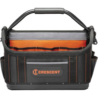 Sac ouvert de 17" pour outils d'ouvrier, Polyester, 25 pochettes, Noir/Orange Pronet Distribution
