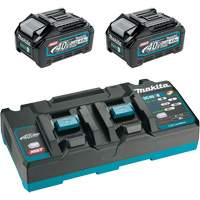 XGT Dual Port Rapid Charger Starter Kit with (2) 4 Ah Batteries, 40 V, Lithium-Ion Pronet Distribution