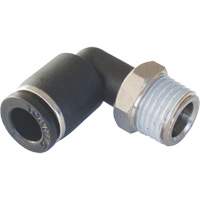 MAXFIT Push-to-Connect to Male NPT Elbow Adapter, 3/8" x 1/2" Dia., PBT Polymer Pronet Distribution