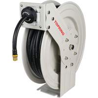 MAXREEL Single-Arm Automatic Rewind L Hose Reel with Rubber Hose, Air, 3/8" x 50', Single Hose, 250 PSI Pronet Distribution