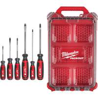 Cushion Grip Screwdrivers Set with PACKOUT Low-Profile Compact Organizer, 6 Pcs. Pronet Distribution