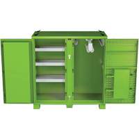 Ventilated Onsite PPE Storage Cabinet, Steel, High-Visibility Lime Green Pronet Distribution