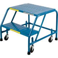 Escabeau roulant, 2 marches, Largeur de la marche 18", Hauteur de la plateforme 19", Acier Pronet Distribution