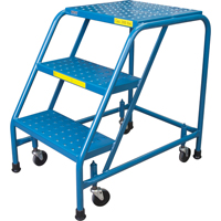 Escabeau roulant, 3 marches, Largeur de la marche 18", Hauteur de la plateforme 28", Acier Pronet Distribution