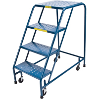 Escabeau roulant, 4 marches, Largeur de la marche 18", Hauteur de la plateforme 37", Acier Pronet Distribution