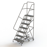 All Directional Rolling Ladder, 7 Steps, 24" Step Width, 70" Platform Height, Steel Pronet Distribution