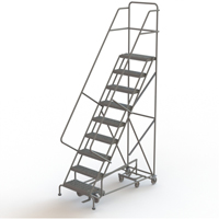 All Directional Rolling Ladder, 9 Steps, 24" Step Width, 90" Platform Height, Steel Pronet Distribution