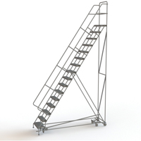 All Directional Rolling Ladder, 16 Steps, 24" Step Width, 160" Platform Height, Steel Pronet Distribution
