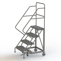 Safety Slope Rolling Ladder, 4 Steps, Serrated, 50° Incline, 40" High Pronet Distribution