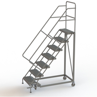 Safety Slope Rolling Ladder, 7 Steps, Serrated, 50° Incline, 70" High Pronet Distribution