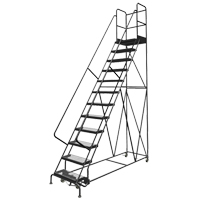 Deep Top Step Rolling Ladder, 7 Steps, 16" Step Width, 70" Platform Height, Steel Pronet Distribution