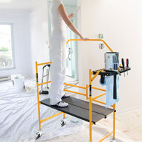 nsemble d'&eacute;chafaudage &agrave; montant de s&eacute;curit&eacute; & tablette pour outils de 4' Jobsite Series, Cadre Acier, 49-1/2" p x 57-3/4" h Pronet Distribution