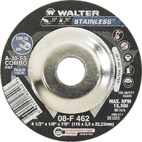 Depressed Centre Grinding Wheels - Stainless Type 27, 4-1/2" x 1/8", 7/8" Arbor, Type 27 Pronet Distribution