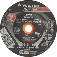 HP Spin-On Grinding Wheel, 4-1/2" x 1/4", 5/8"-11 Arbor, Type 27S Pronet Distribution