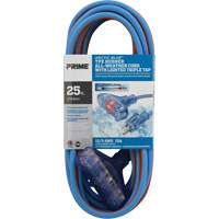 Arctic Blue TPE-Rubber Extension Cord, All-Weather, SJEOW, 12/3 AWG, 15 A, 3 Outlet(s), 25' Pronet Distribution