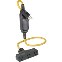 Triple-Tap Inline GCFI Extension Cord & Connector, 120 V, 15 Amps, 3' Cord Pronet Distribution