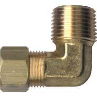 Raccord coud&eacute; 90° de tuyau, Tube x m&acirc;le tuyau, Laiton, 1/4" x 1/2" Pronet Distribution